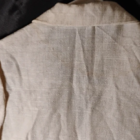 Vintage Cream Sleeveless Button-Up Linen Vest - Picture 10 of 10